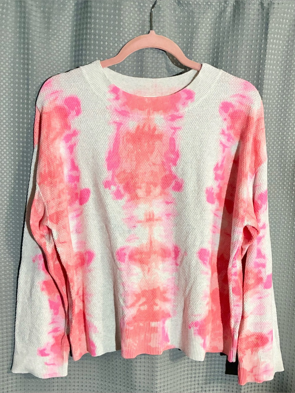 Lia Todd Sz S Tie-Dye Long Sleeve Crewneck Sweater Lightweight Boxy Designer